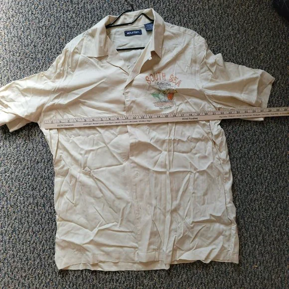 Vintage Puritan Mid-Century Modern Design Tiki Bar Florida Beach Shirt Size L